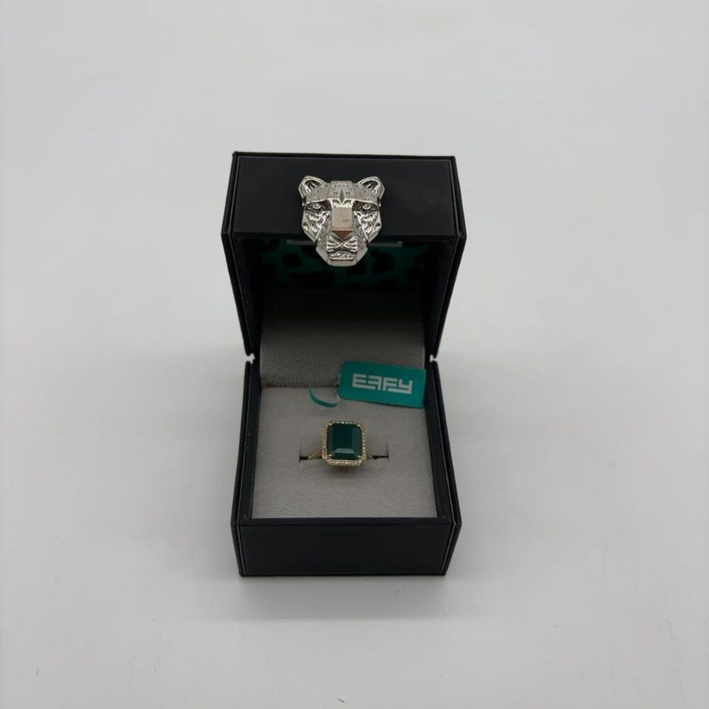 Effy Diamond and Green Onyx ring